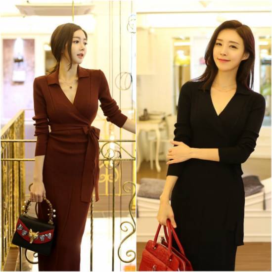 袖あり パーティードレス 袖あり 大きいサイズ タイト セクシー 大人 ワンピース ドレス パーティドレス 膝丈 ミモレ丈 袖あり 黒 ウエストリボン 大きいサイズ 20代 30代 40代 冬