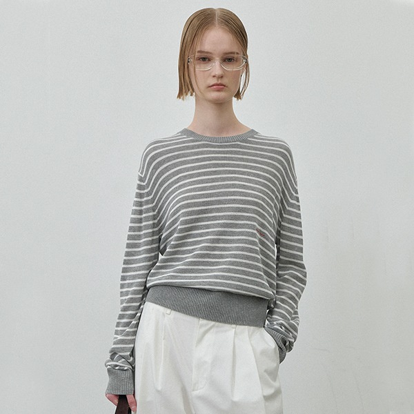 (T-7025)ESSENTIAL MELTN STRIPE KNIT