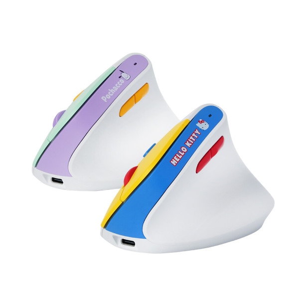 サンリオ ポチャコ ハローキティ 充電式 ワイヤレス 無騒音 人体工学 バーティカルマウス