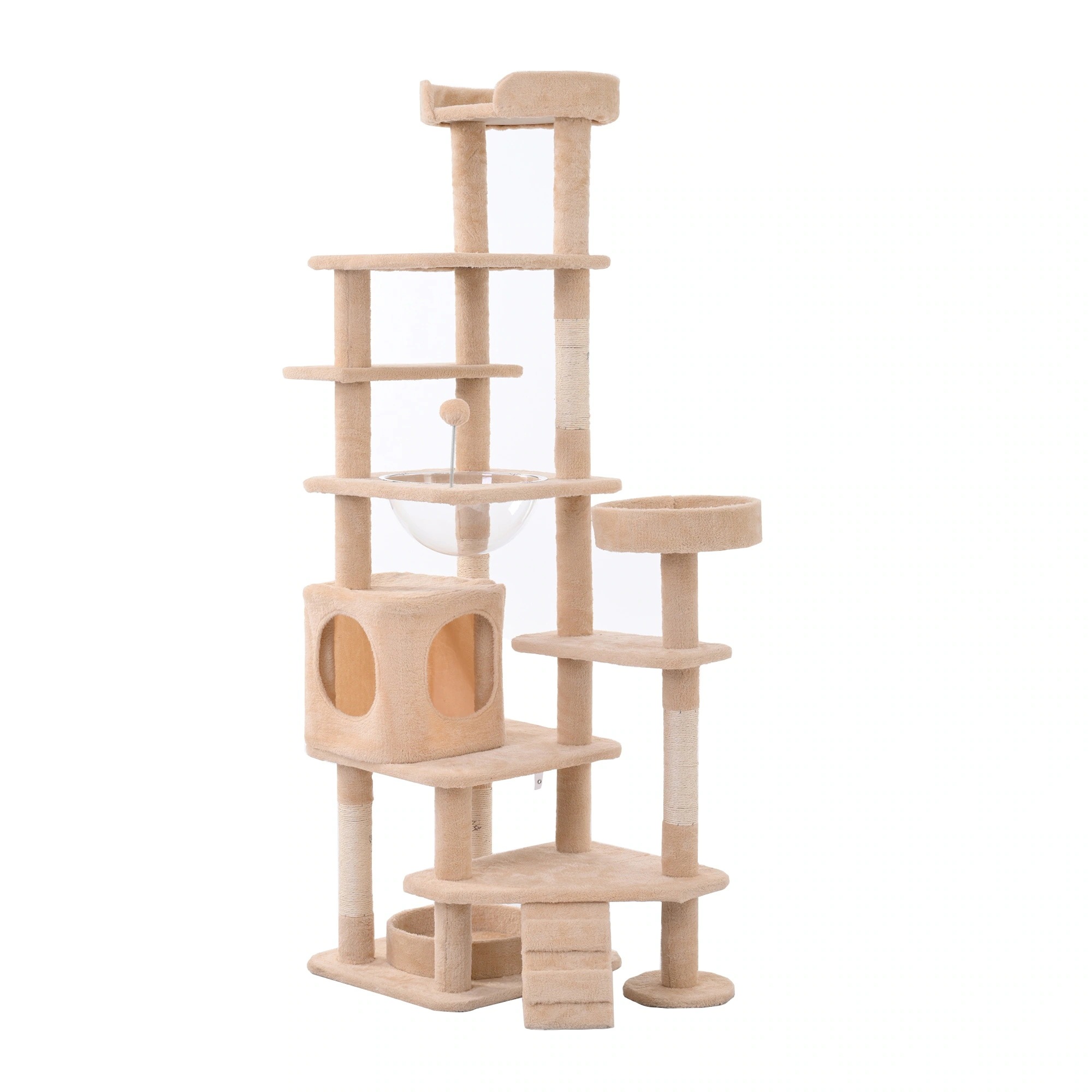 据え置き型 麻紐 爪とぎ 多頭飼い 宇宙船キャットタワー 据え置き型 省スペース 麻紐 爪とぎ 麻 多頭飼い 宇宙船 ペットハウス おしゃれ ポンポンおもちゃ ペG