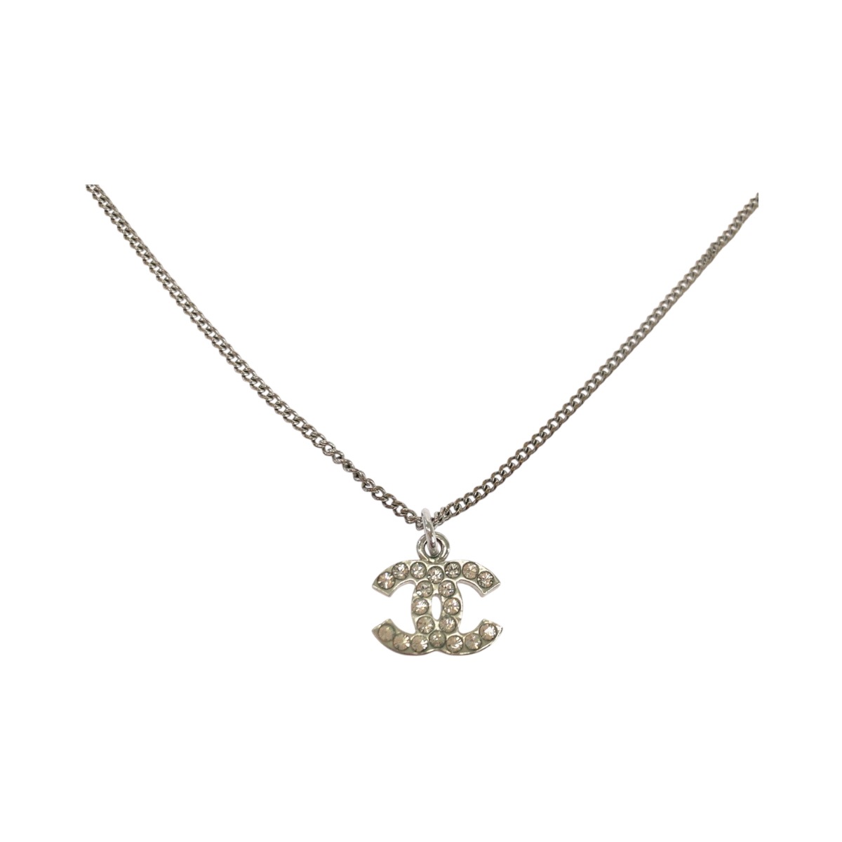 ヴィンテージ ココマーク ラインストーン シルバー メッキ ネックレス レディース 503742
