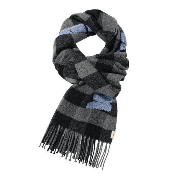 ワキウィリーネックウォーマー KQJ WA2503MU07BK チェック ウーブン マフラー ブラック