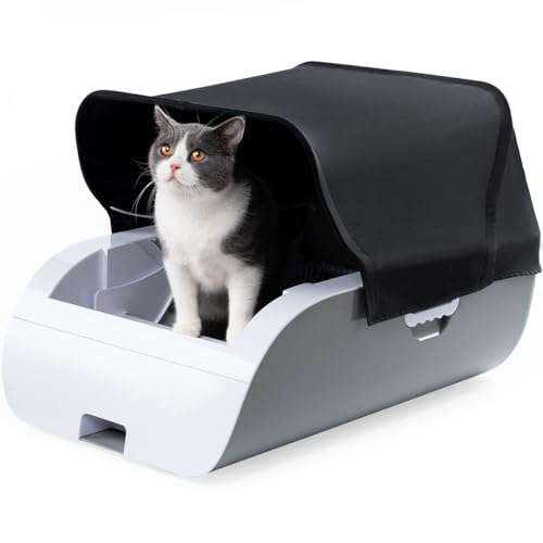 Pandaloli 猫 自動トイレ 猫 トイレ 自動: 全自動 ねこ トイレ 猫トイレ 自動 猫のトイレ 自動猫トイレ 大型 フード付き ポータブル ペットトイレ 大きめ 自動清掃 臭わない 大型猫