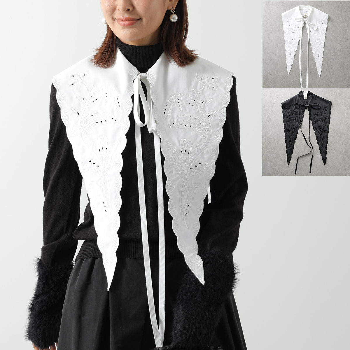 PATOU パトゥ 付け襟 AC0530017 AC0530152 レディース レース エンブロイダリー 刺繍 ロゴ カラー2色 17,289円