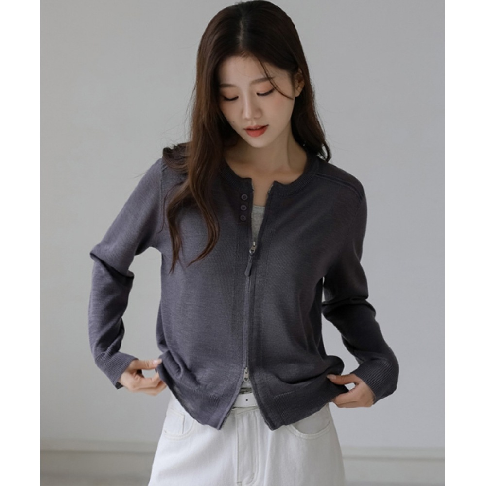 FRENCHCHIC ビスコース ツーウェイ ニット ジップアップ model_name