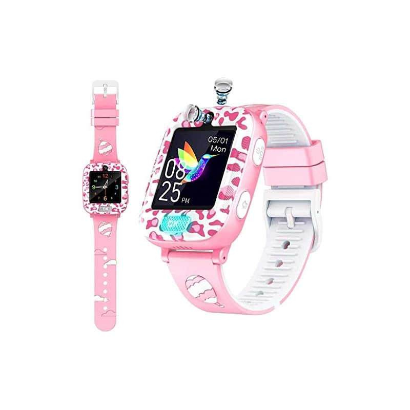 キッズ スマートウォッチ 子供用 14種類のゲーム 腕時計 音楽再生 1.54インチ 自撮りカメラ 写真 目覚まし時計 録音 知育 ボイスレコーダー アラーム ストップウォッチ タイマー 1GBメモリ