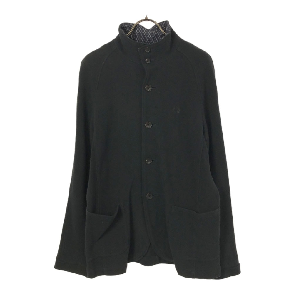 日本製 スタンドカラー コットンジャケット M ブラック 鹿の子地 メンズ