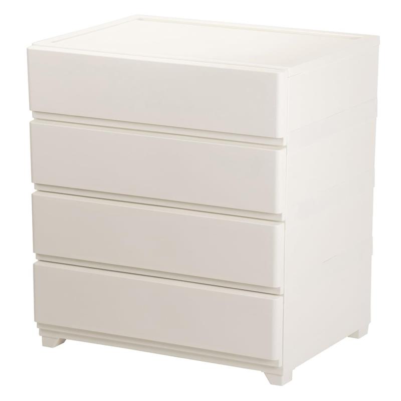 JEJアステージ(JEJ Astage) 収納チェスト 壁付デコニーシーヴォ ワイド 4段 ホワイト 日本製 W54xD41.7xH86.1cm