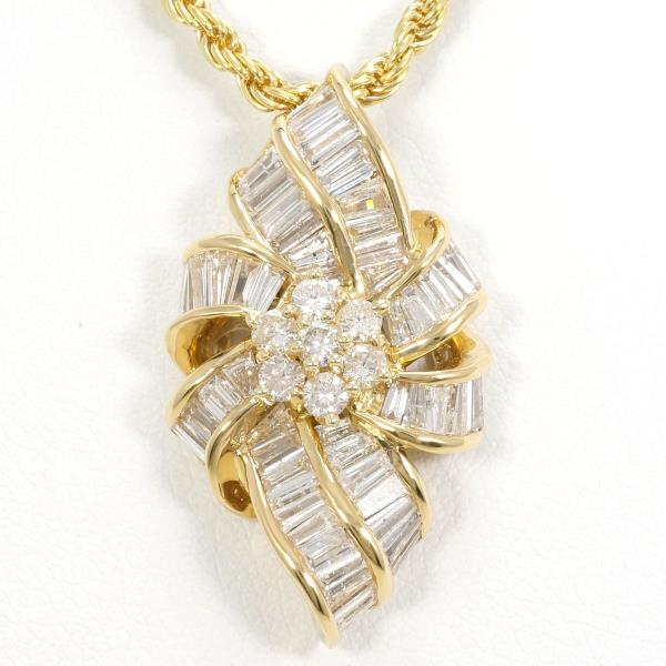 18K YG ネックレス ダイヤ 0.29 1.72 カード鑑別書 約45cm ジュエリー 中古