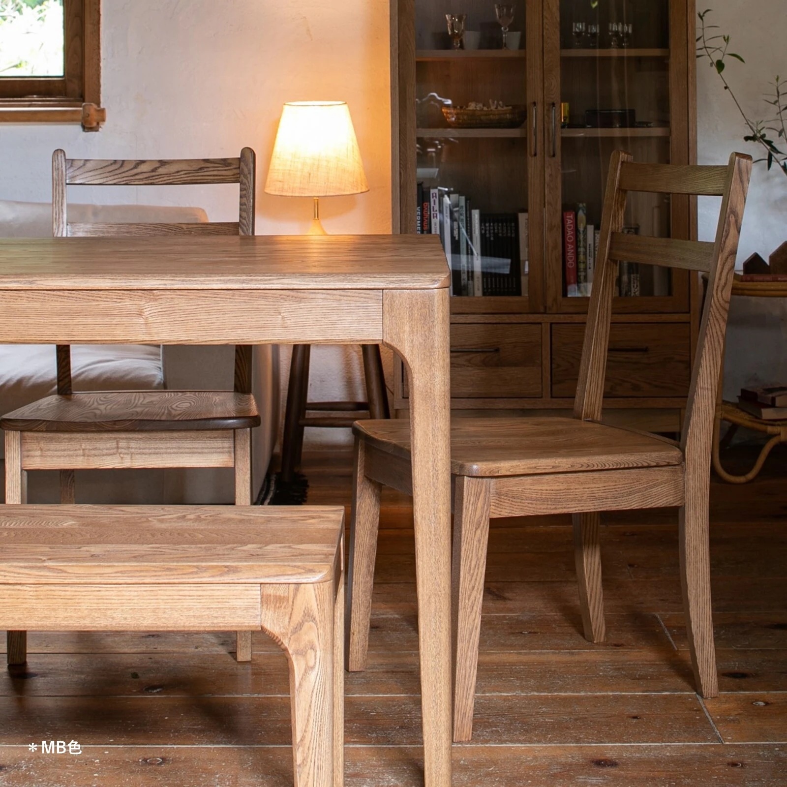 ダイニングチェア 椅子 2脚セット おしゃれ チェア いす イス タモ無垢材 天然木 完成品 座面高42cm