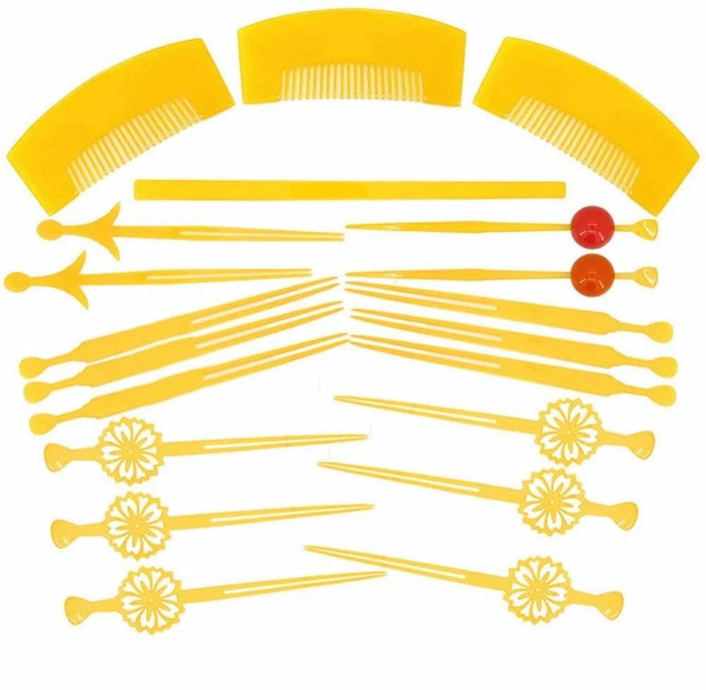 数量限定品花魁 髪飾り かんざし 20点セット 和装 結婚式 着物 コスプレ セット 簪 櫛 カンザシ おいらん 遊女風 舞妓 芸者風 20セット 和風 花魁簪 歌舞伎 レディース 和