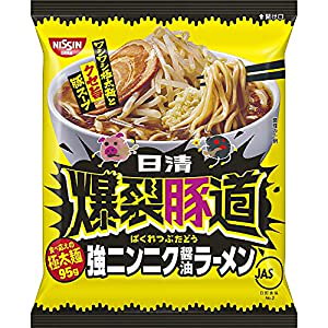 日清食品 日清爆裂豚道 強ニンニク醤油ラーメン 111g12個 (袋麺 インスタント)