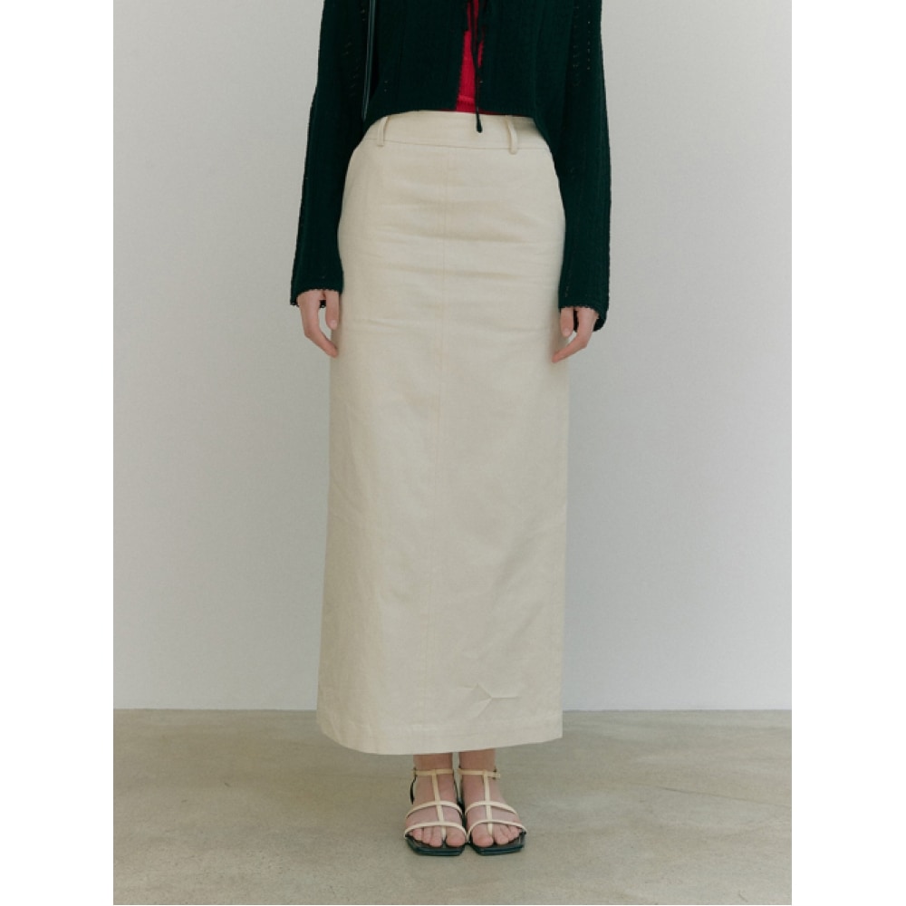 MOAT バックスリットマキシスカート (クリームアイボリー)