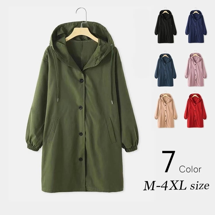 【2025新作】トレンチコート レディース 春秋冬 全5色 S~7L 無地 アウター ロングコート フード ジャケット 30代 40代 50代 20代 大きいサイズ ストレッチ 防風 防寒 撥水 カジ