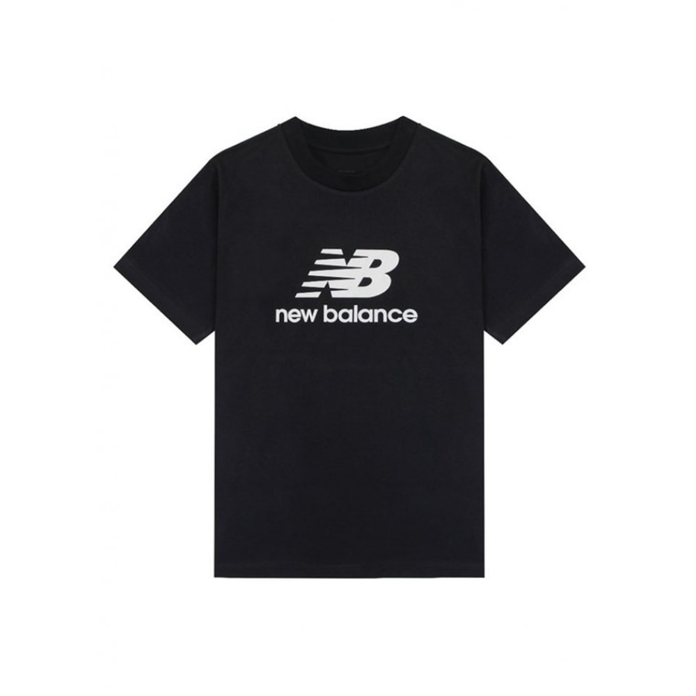ニューバランスジュニアニューバランスエッセンシャルスタックロゴ半袖Tシャツブラック MT41502-BK