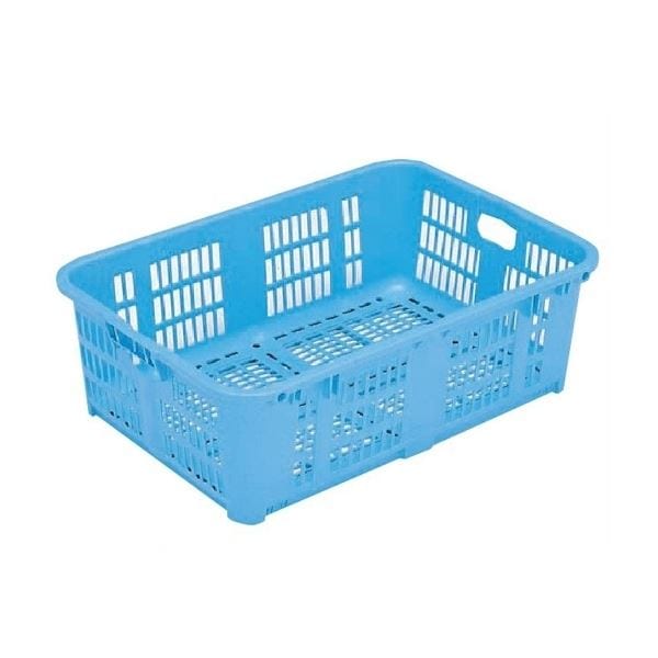 (5個セット)プラスケット/網目ボックス (No.1000 金具付き) ブルー スタッキング金具使用時：段積み可