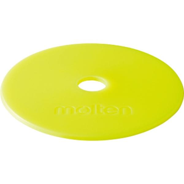 (モルテン Molten) 屋外用 マーカーパッド 10枚組 (蛍光イエロー) 高さ5mm×直径20cm 中央穴3cm 日本製 別売ホルダー収納可