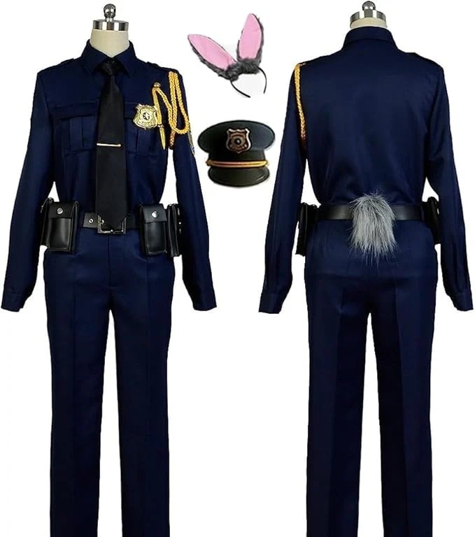 ニック・ワイルド コスプレ 警察服 ジュディ・ホップス ニック コスプレ 衣装+帽子＋耳＋尻尾
