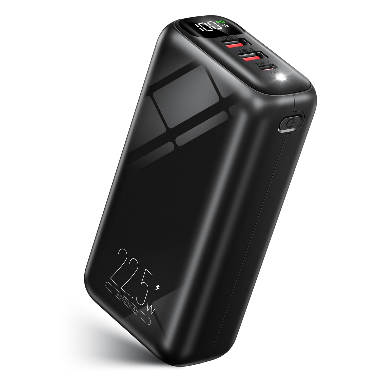 モバイルバッテリー 大容量 【60000mAh大容量&３台同時充電&22.5W/PD20W】 急速充電 バッテリー 携帯充電器 USB-Type C入出力ポート LCD残量数字表示 スマホ充電器 コン
