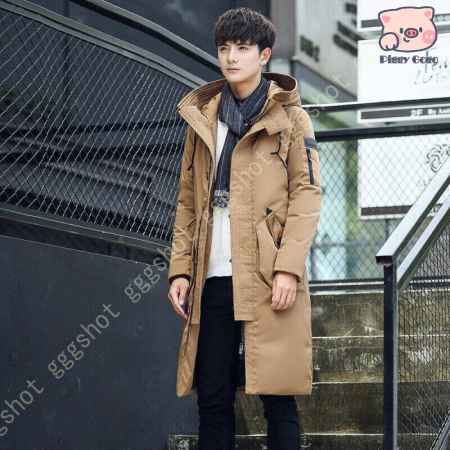 冬の新作ダウンジャケット メンズ ダウンコート ロング メンズ ロングコート 無地 中綿 ジャケット 防寒 ベンチコート ジャンパー ビジネス アウター アウトドア