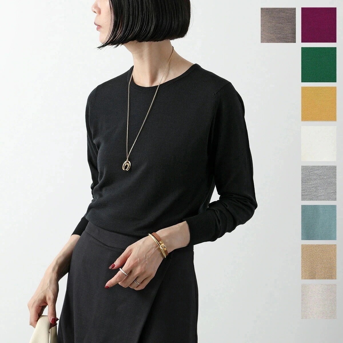 JOHN SMEDLEY ジョンスメドレー ニット GERANIUM ゼラニウム レディース SLIMFIT メリノウール クルーネック セーター カラー13色