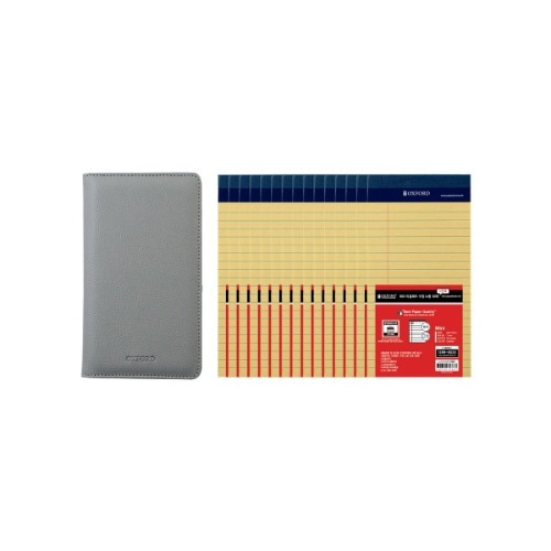 オックスフォードリーガルパッドミニ長形黄色50枚15巻セット+財布パッドL 1個 - グレー手書きメモ事務用品