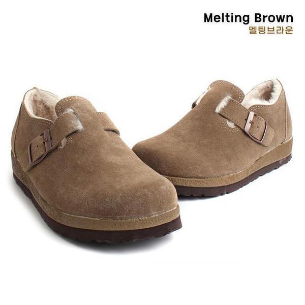 女性スリップオン スエード ファーシューズ ローファー BT25