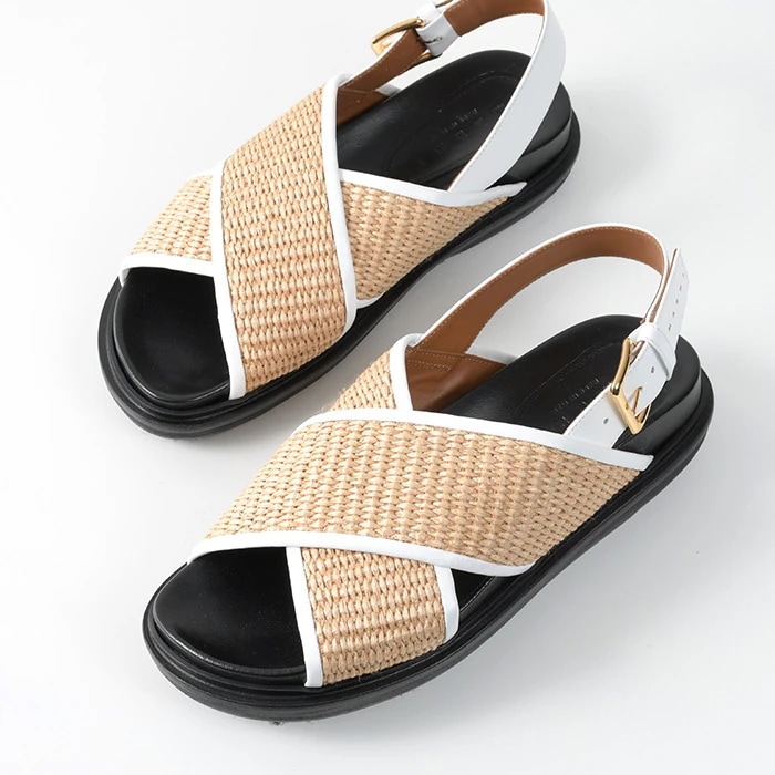 FUSSBETT フスベット サンダル FBMS013801P3860 靴 シューズ レディース ZO306 NATURAL WHITE ベージュ ストラップ レザー 春夏 人気