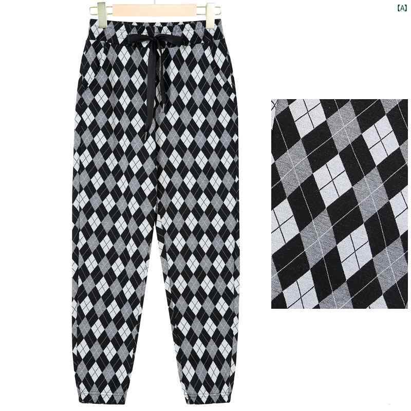 レディース ファッション おしゃれ 春夏 秋　冬 大人 上品 高級 マダム プレゼント 敬老日　おばあちゃん ズボン 春秋 カジュアル スウェットパンツ 50歳 ハイウエスト 耐久性 パンツ チェック