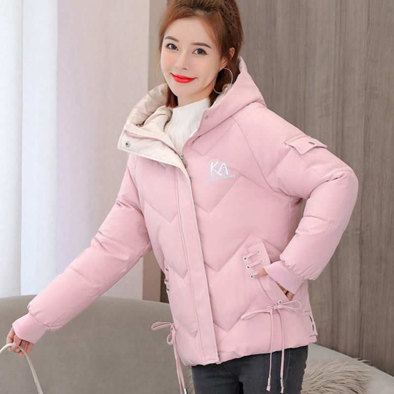 レディース ダウンジャケット 秋 冬 中綿 フードコート 無地 ショート丈 ダウンコート 防寒着 中綿コート 体型カバー アウター 韓国風 暖かい 可愛い女性 通勤通学 OceanMap