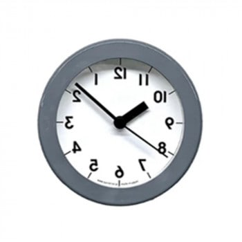 さんてる クォーツ 日本製 脳トレ! 掛け置き兼用時計逆転時計 グレー SQ14_GY