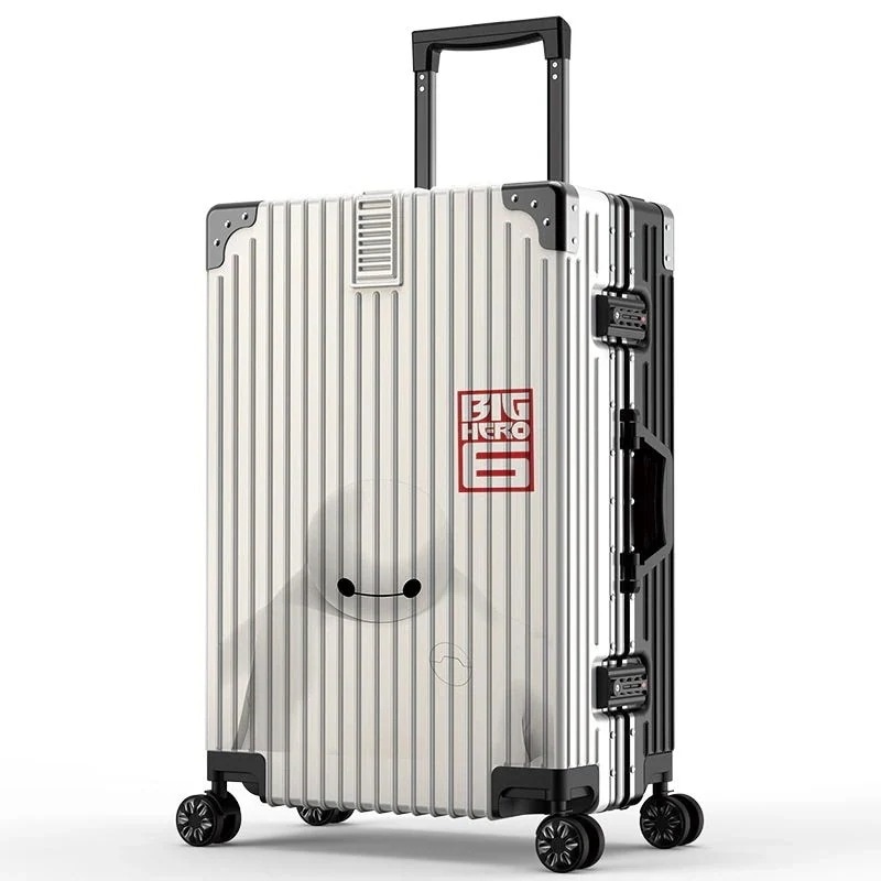 【急速出荷!】ディズニービッグホワイト新型落書きスーツケース学生アルミフレームパスワードスーツケース大容量丈夫長持ち