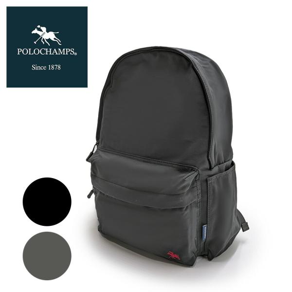 【POLO CHAMPS】 リュック 大容量 pcw200 ポリリュック かばん カバン バッグ 鞄 使いやすい 普段使い シンプル カジュアル メンズ ギフト プレゼント ブラック