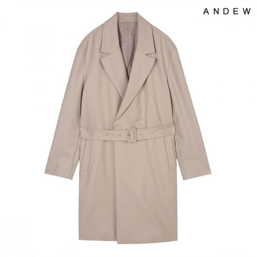(ANDUE) メンズウールブレンド隠しスナップベルト付きコート (O204CT210P)