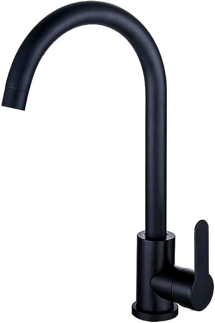 キッチン 洗面用 アンティーク 混合水栓 グースネック スワン 蛇口 シングルレバー 洗面台 SK236( ブラック)