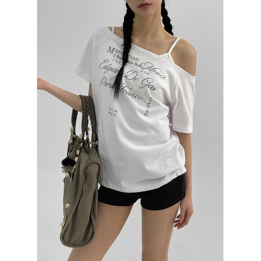 ブラックアップ [MADE] ルーブル オフショルダー 半袖Tシャツ