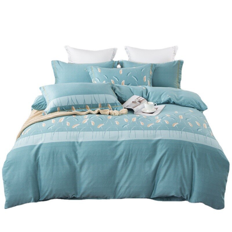 新しい綿の厚くブラシをかけられた4ピースの綿エアジェットツイル寝具キット