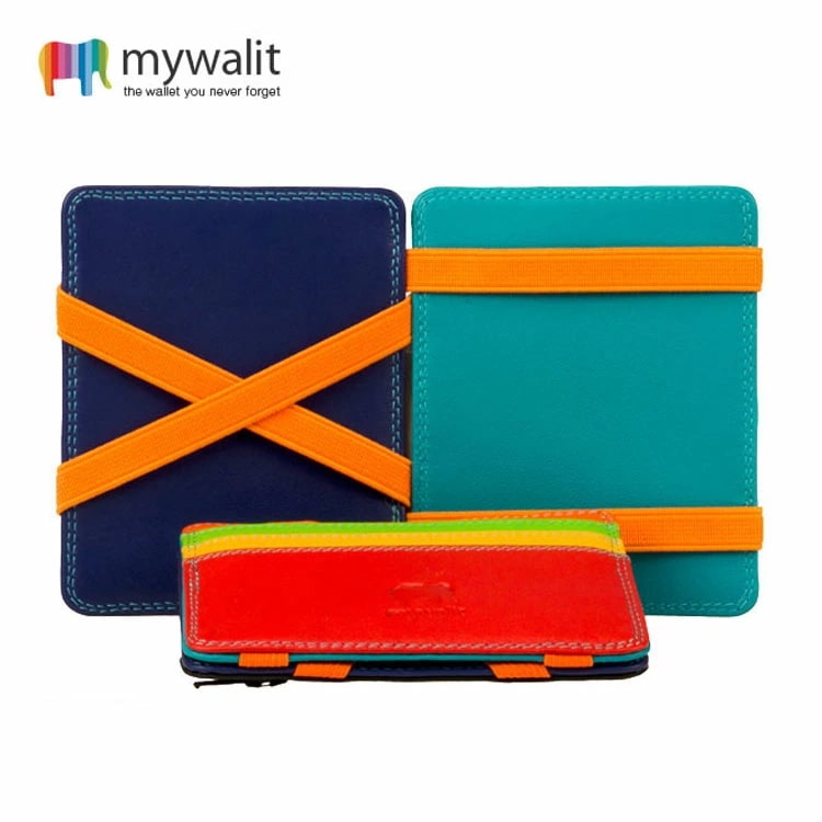 【お種銭付】 mywalit カーフ レザー 牛革 マジック ウォレット 財布 ミニ財布 MY111 マネークリップ カードケース 札バサミ ブラックペース マイウォリット マイウォレット レディース 7,480円
