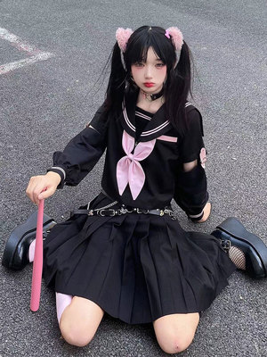 人形兎オリジナル服不良JK制服ロングスカートスーツ黒ク二本少女ルウェア正規秋冬