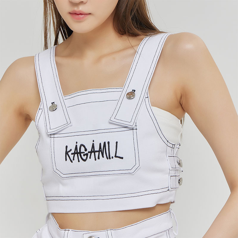 韓国のデザイナーブランド! DENIM COLOR MATCHING STITCH VEST