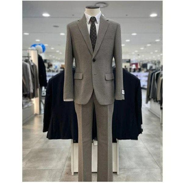 春秋ミラクルツートン組織ベージュスーツセット_ABE3SB1203_DBE_DG