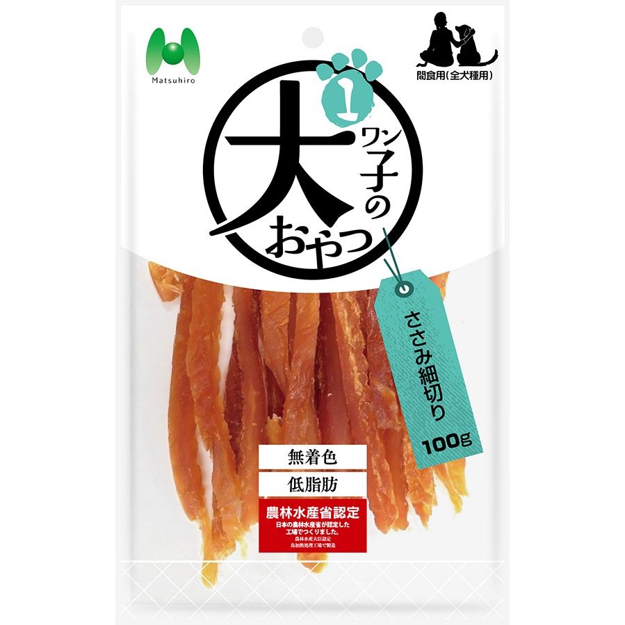 （まとめ買い）マツヒロ ワン子のおやつ 無着色/低脂肪 ささみ細切り 100g 犬用おやつ [x16]