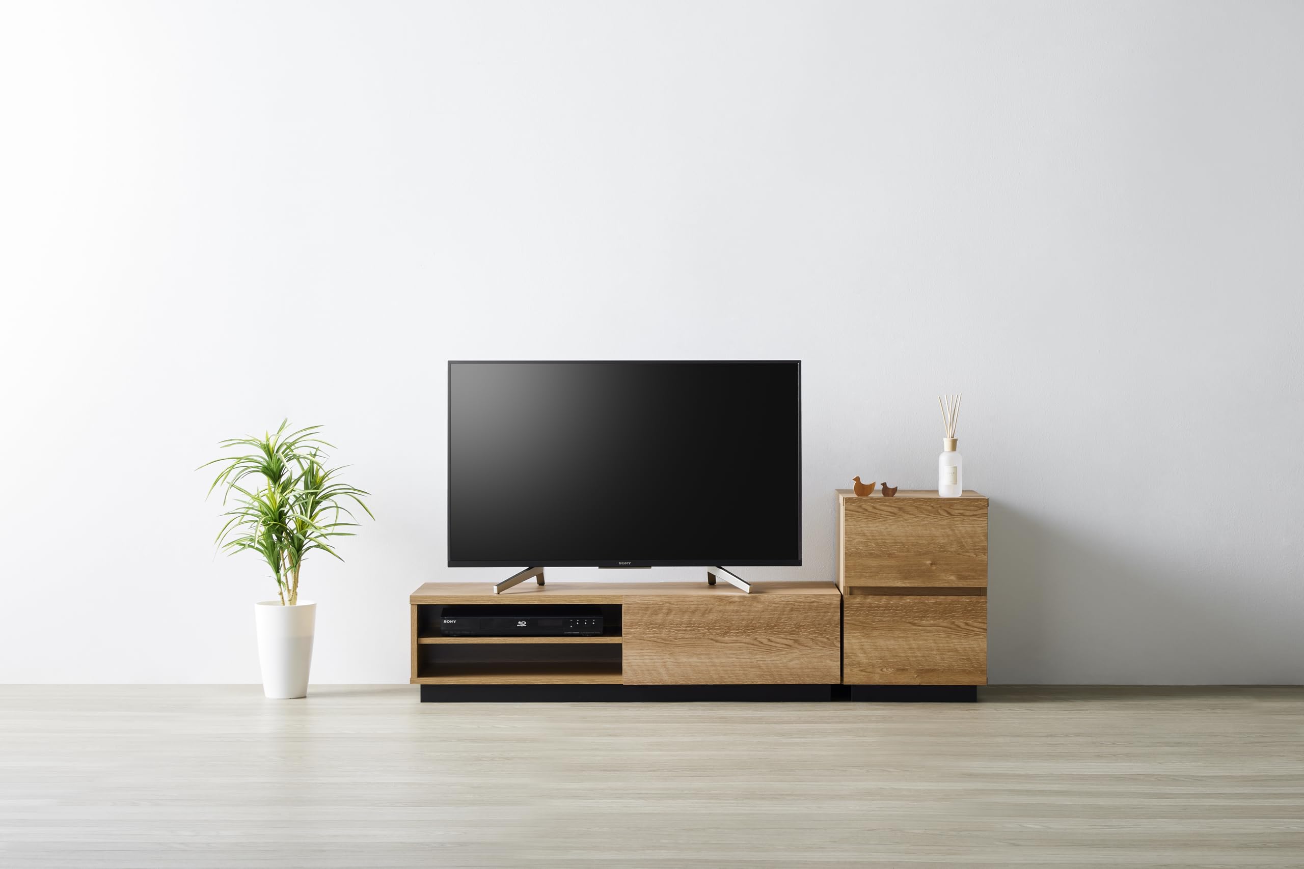 即日発送 朝日木材加工 テレビ台 アルク 50型 幅115cm ナチュラル 背面切り欠き 巾木よけ ALK-3012AV