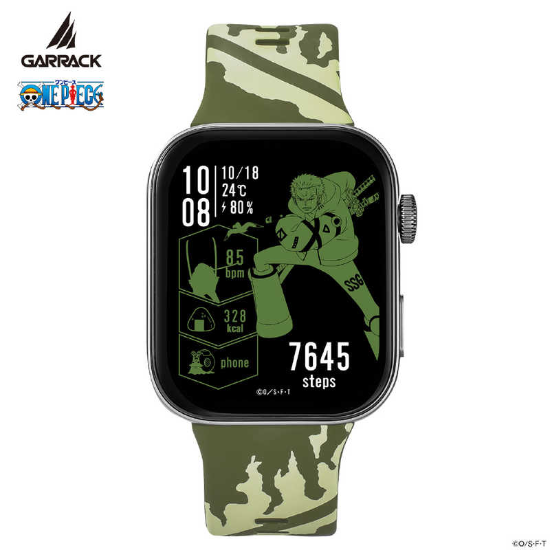 GARRACK　ワンピーススマートウォッチ ゾロモデル ［Smart Watch ONEPIECE Zoro model］ 1年保証 グリーン　HUC-OP-FT3-Z