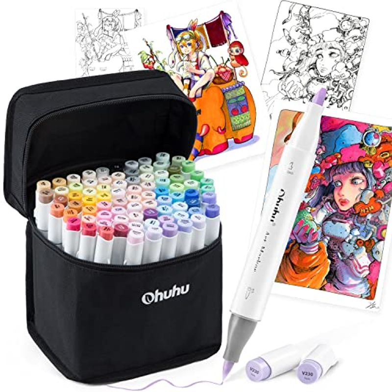 日本最級 イラストマーカー 筆タイプ 80色81本 プロ愛用 パステル 筆太字 日本の伝統色 薄色マーカーペン アルコール系 ブレンダー 筆記具 Dcopyshop Com