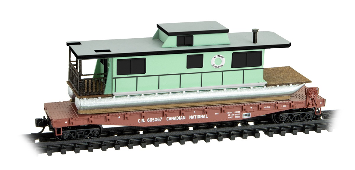 マイクロトレインズ (N) 0304500323　フラットカー CN ハウスボート積載 #665067 ホビーセンターカトー0304500323