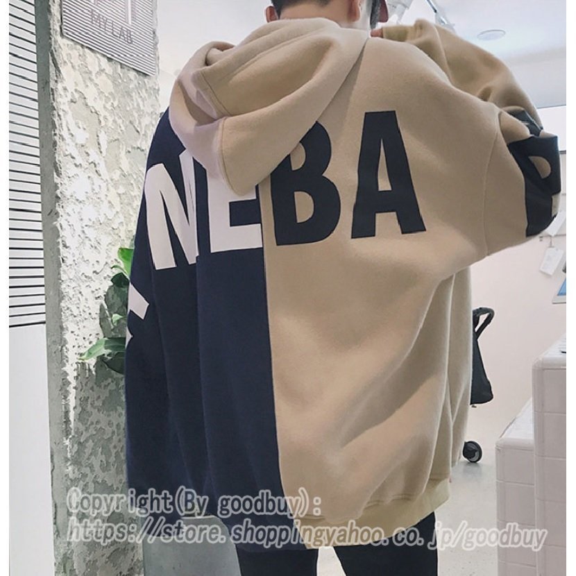 メンズ トップス トレーナー パーカー 秋服 長袖 綿 プルオーバー スウェット バックプリント ビ