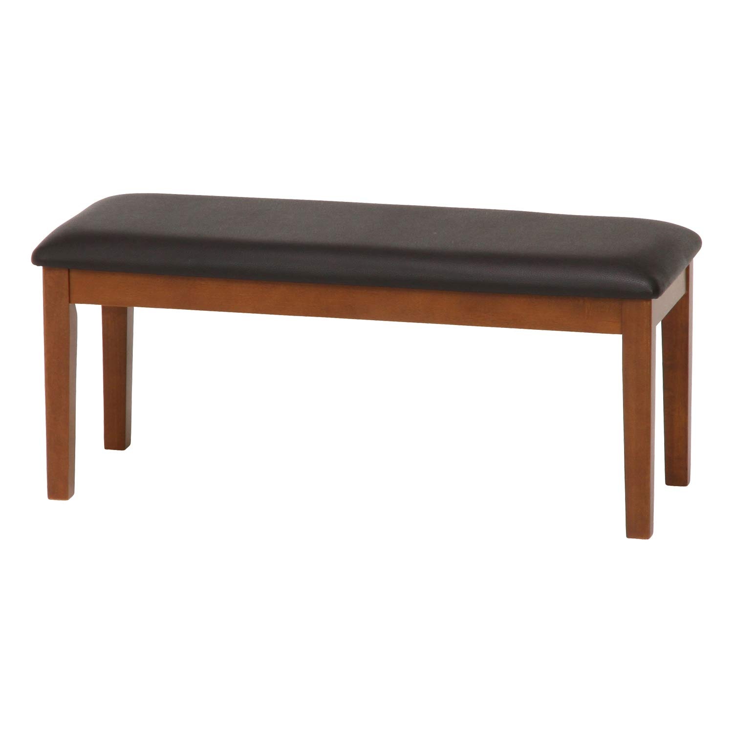 不二貿易(Fujiboeki) ダイニングベンチ 2人掛け 幅100×奥行38×高さ43.5cm ブラウン 天然木 合皮 長椅子 簡単組み立て スノア 96785