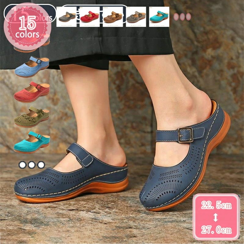 1000円OFFクーポン サボ サンダル レディース お花 エスニック ウェッジソール サンダル 大きいサイズ ローヒール 疲れにくい ミュール 美脚 低反発 コンフォート シューズ ママ 妊婦 フラ 12,104円