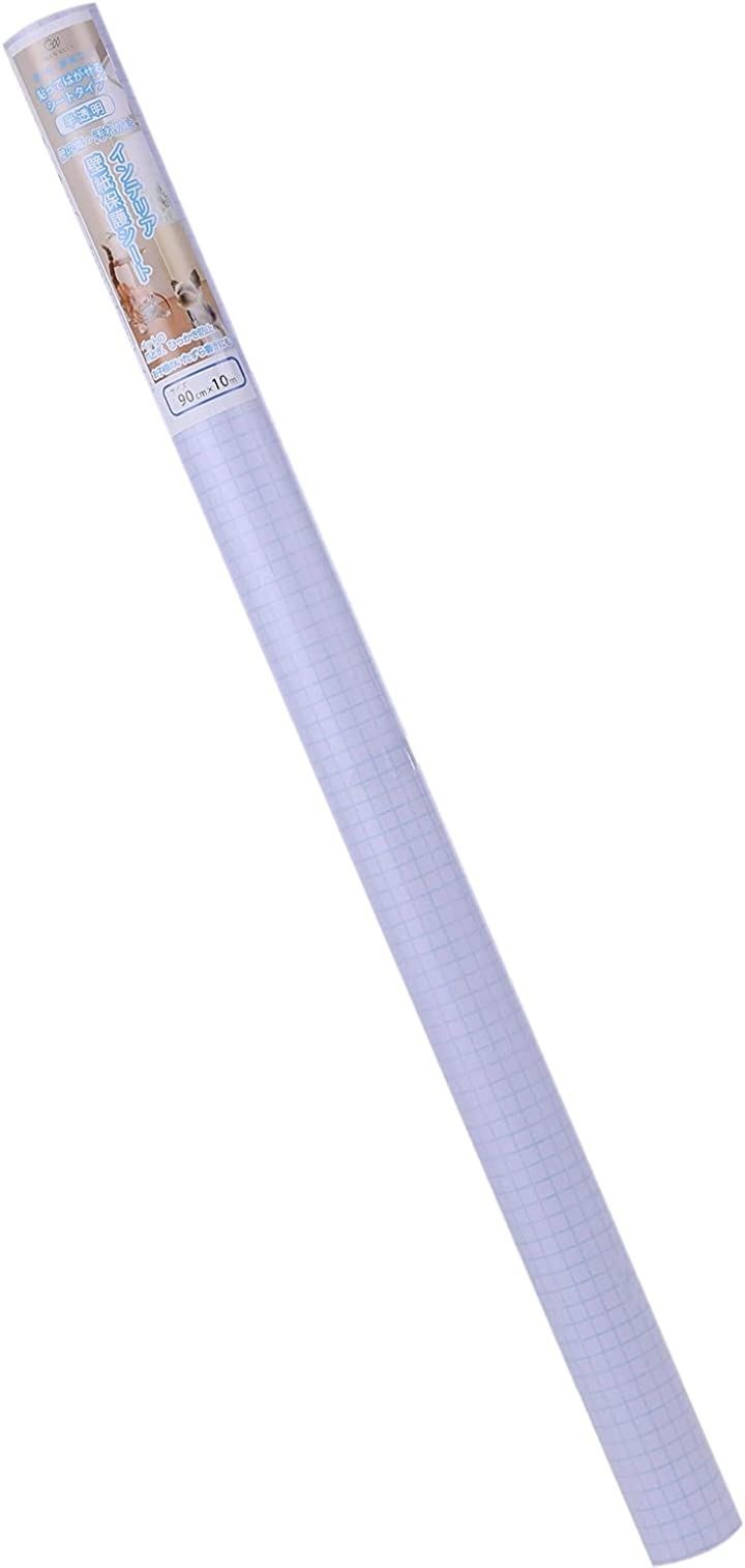 グリーンウィーク ペット壁紙保護シート 90cmx10m はがせる粘着タイプ 標準 半透明 壁の傷汚れペットしつけ猫ひっかき防止(90cmx10m)